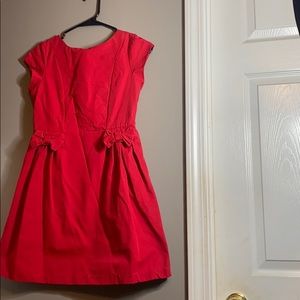 Girls red dress with bows